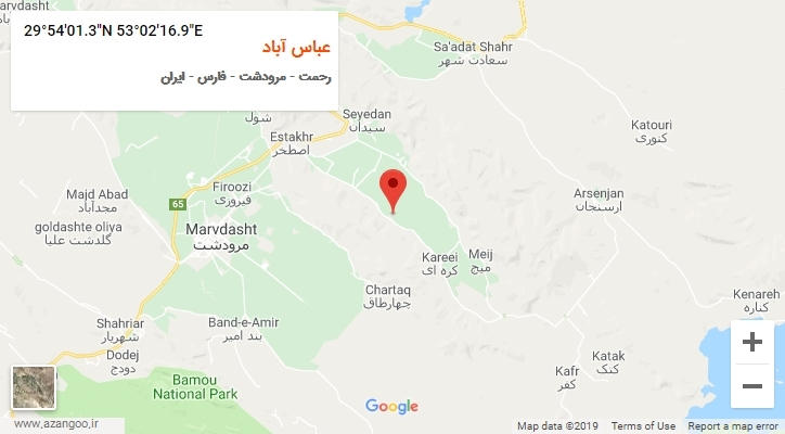روستای عباس آباد بر روی نقشه