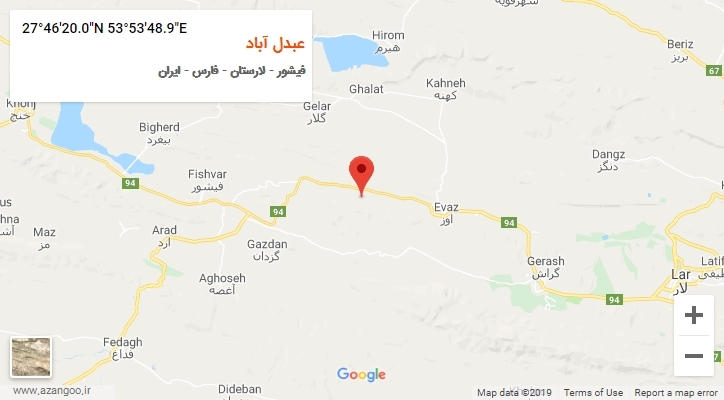 روستای عبدل آباد بر روی نقشه