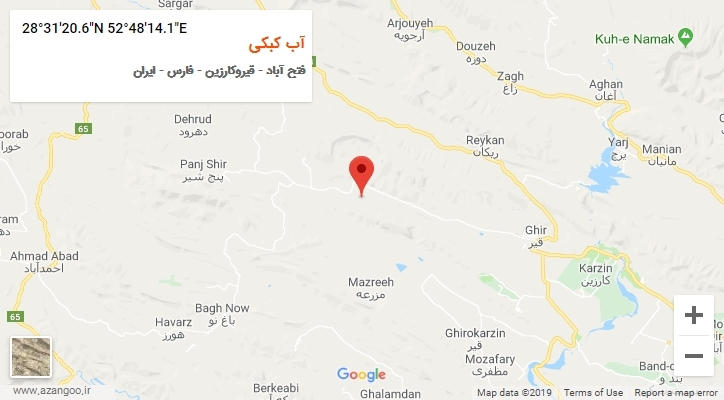 روستای آب کبکی بر روی نقشه
