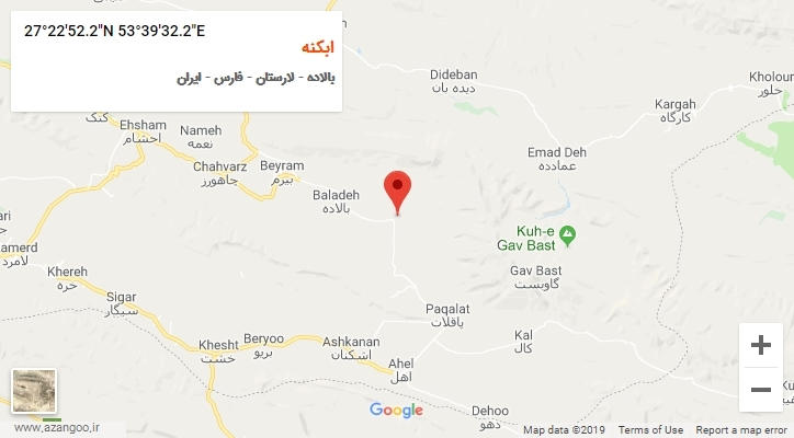 روستای ابکنه بر روی نقشه