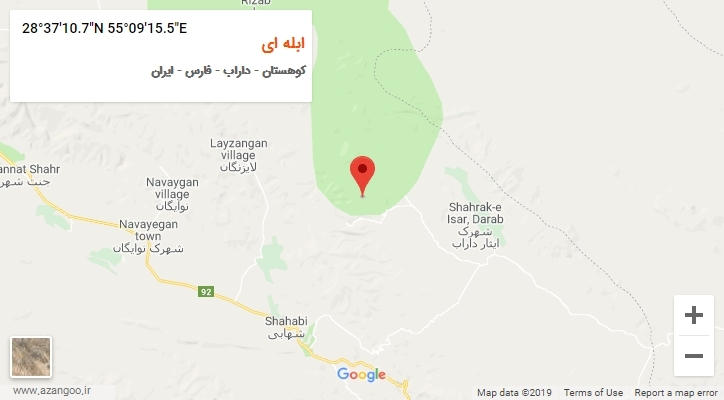 روستای ابله ای بر روی نقشه