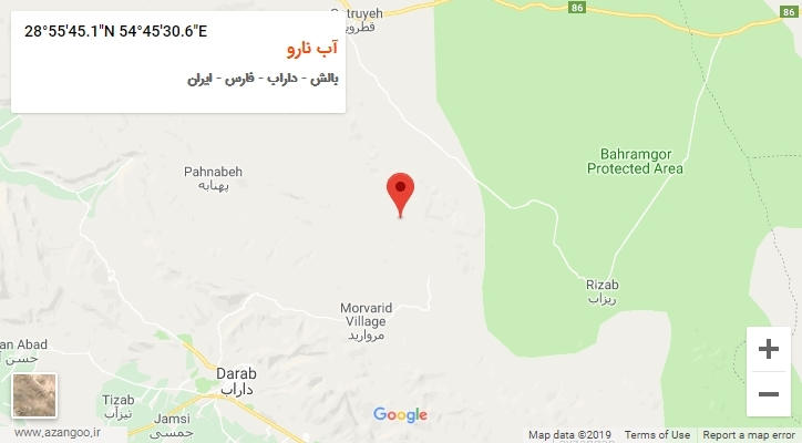 روستای آب نارو بر روی نقشه