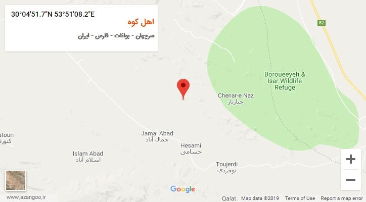 روستای اهل کوه بر روی نقشه