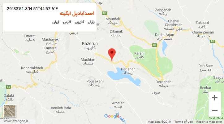 روستای احمدآبادپل ابگینه بر روی نقشه