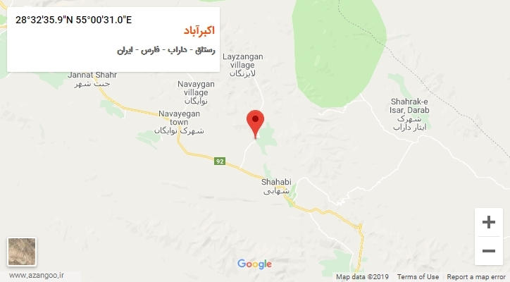 روستای اکبرآباد بر روی نقشه