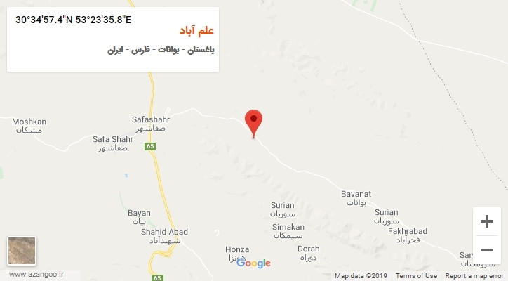 روستای علم آباد بر روی نقشه
