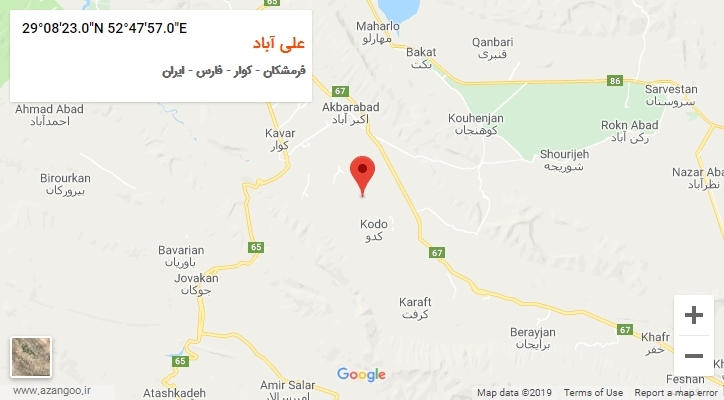 روستای علی آباد بر روی نقشه