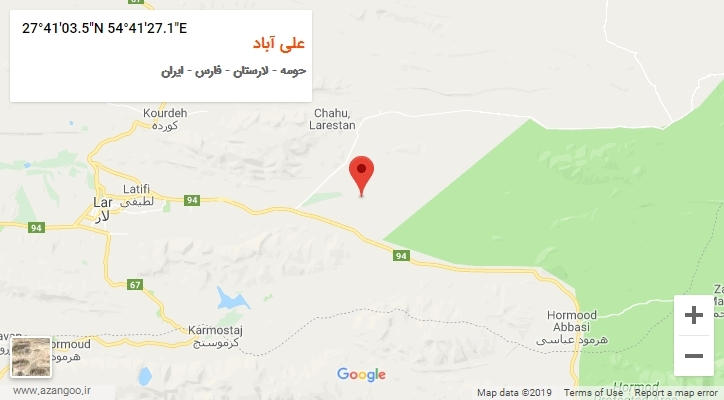 روستای علی آباد بر روی نقشه