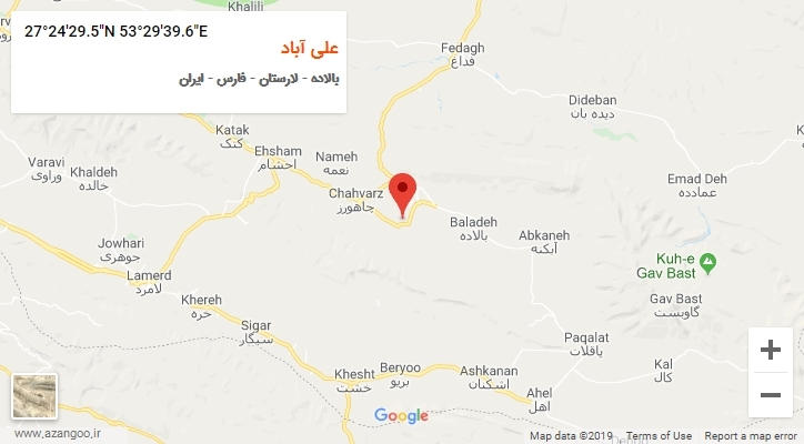 روستای علی آباد بر روی نقشه