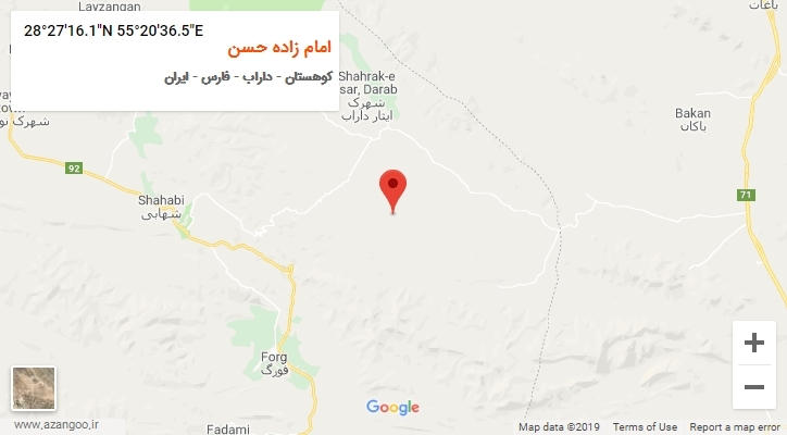 روستای امام زاده حسن بر روی نقشه