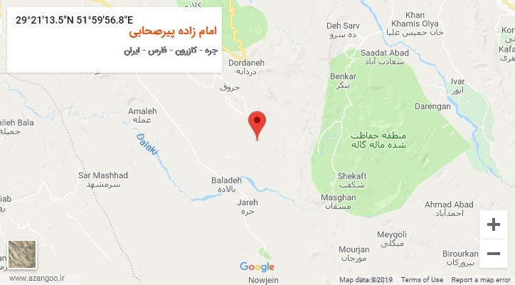 روستای امام زاده پیرصحابی بر روی نقشه