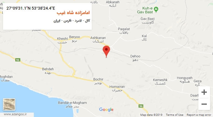 روستای امامزاده شاه غیب بر روی نقشه