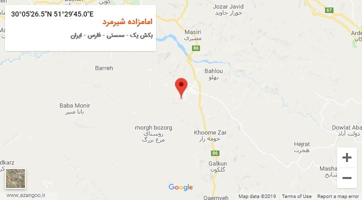 روستای امامزاده شیرمرد بر روی نقشه