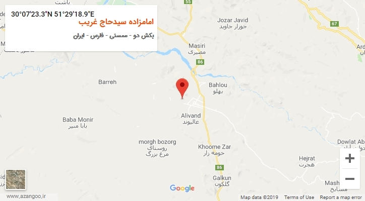 روستای امامزاده سیدحاج غریب بر روی نقشه