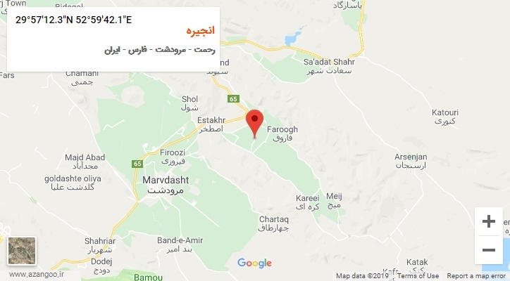 روستای انجیره بر روی نقشه