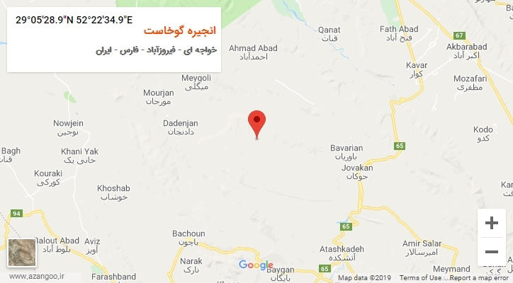 روستای انجیره گوخاست بر روی نقشه