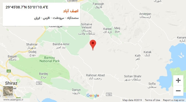 روستای اصف آباد بر روی نقشه