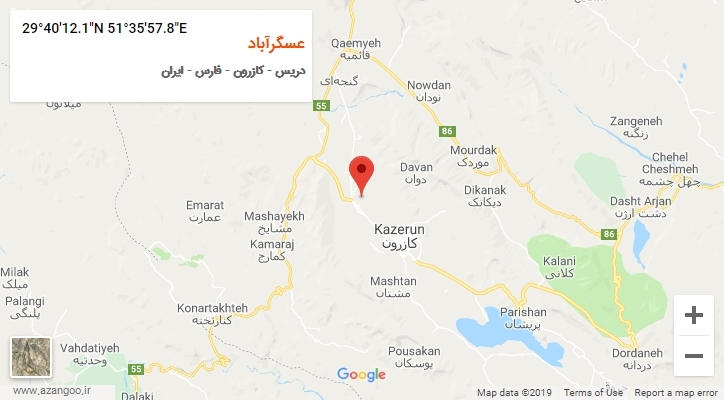 روستای عسگرآباد بر روی نقشه