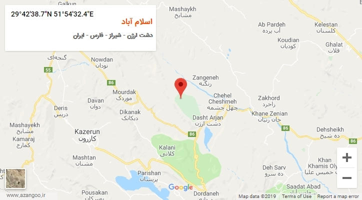 روستای اسلام آباد بر روی نقشه