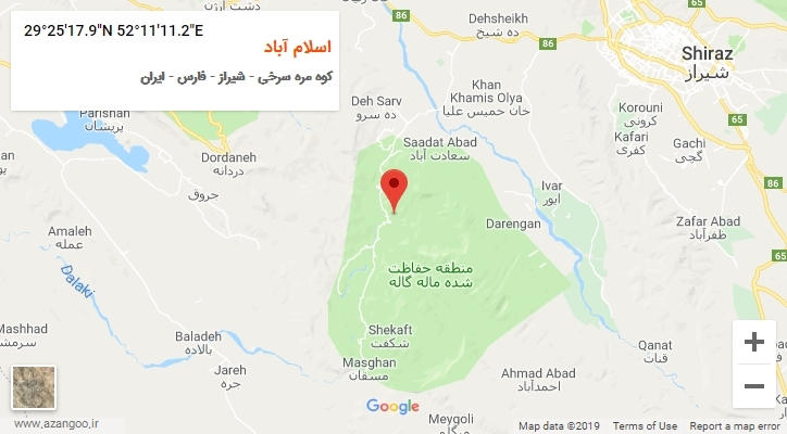 روستای اسلام آباد بر روی نقشه