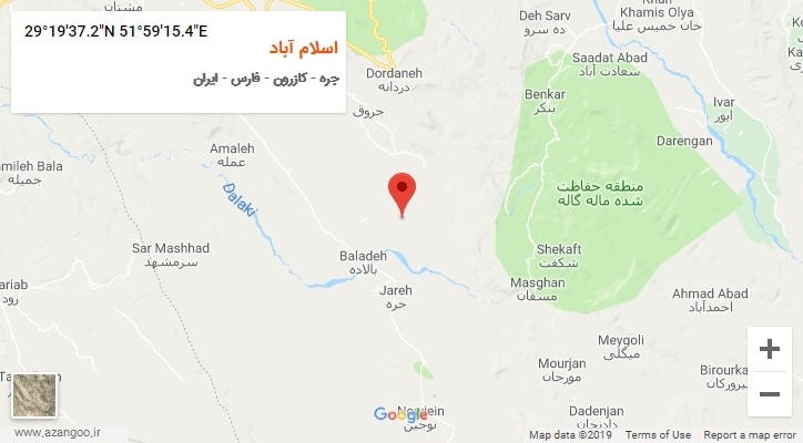 روستای اسلام آباد بر روی نقشه