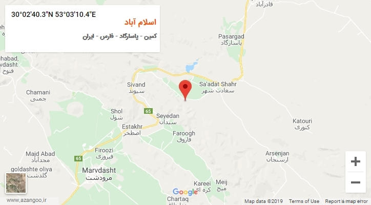 روستای اسلام آباد بر روی نقشه