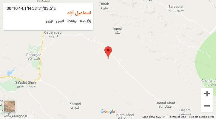 روستای اسماعیل آباد بر روی نقشه