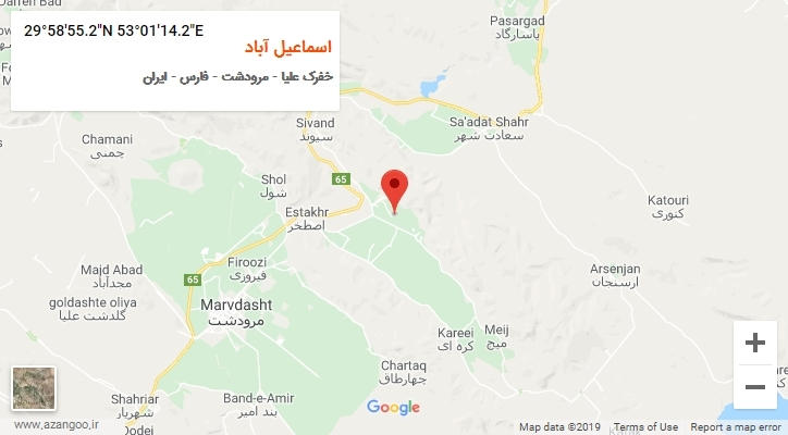 روستای اسماعیل آباد بر روی نقشه