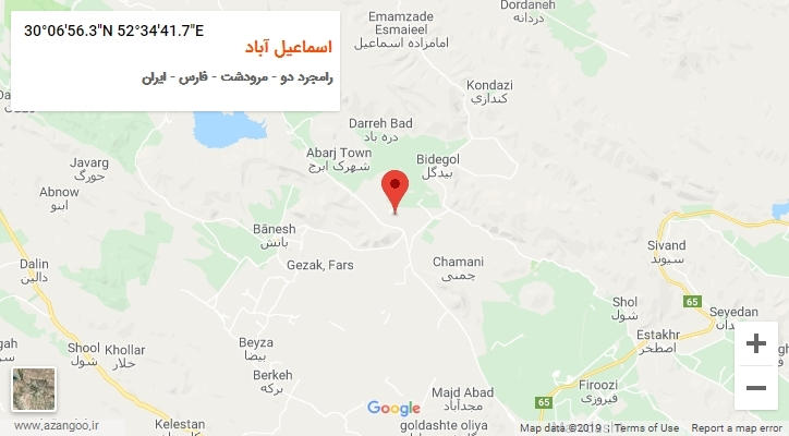 روستای اسماعیل آباد بر روی نقشه