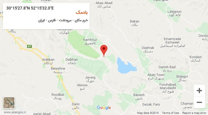 روستای بادمک بر روی نقشه