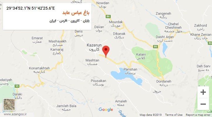 روستای باغ عباس عابد بر روی نقشه