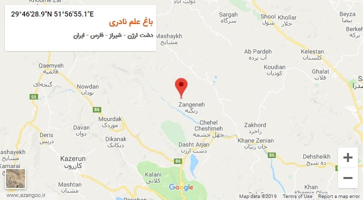 روستای باغ علم نادری بر روی نقشه