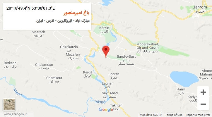 روستای باغ امیرمنصور بر روی نقشه