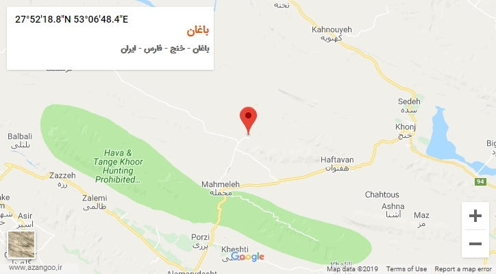 روستای باغان بر روی نقشه