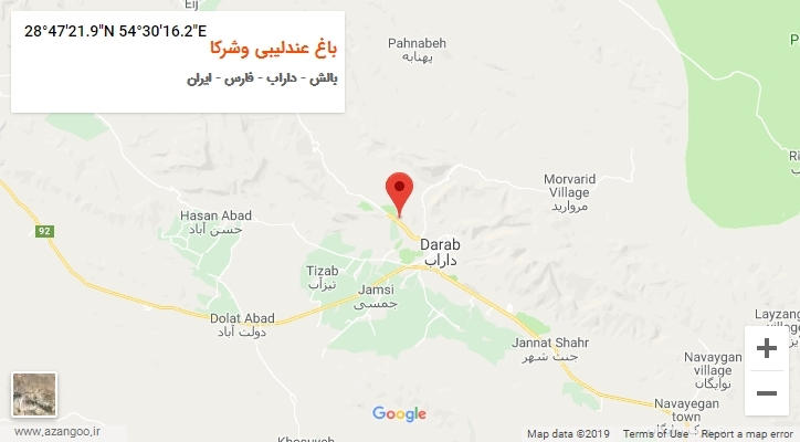 روستای باغ عندلیبی وشرکا بر روی نقشه