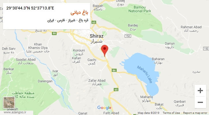 روستای باغ دیانی بر روی نقشه