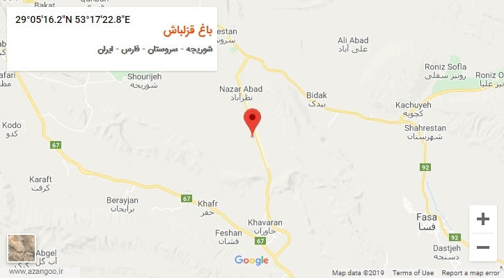 روستای باغ قزلباش بر روی نقشه