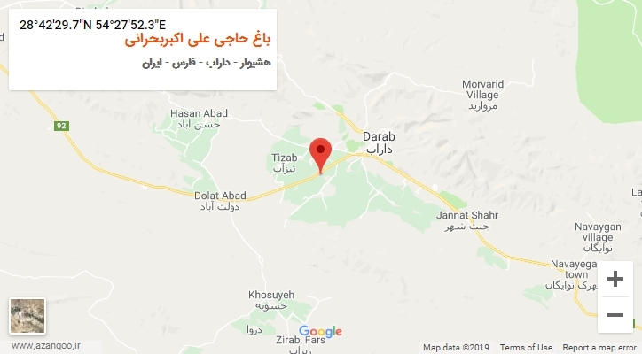 روستای باغ حاجی علی اکبربحرانی بر روی نقشه