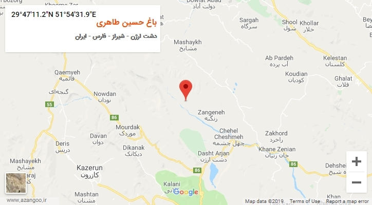 روستای باغ حسین طاهری بر روی نقشه