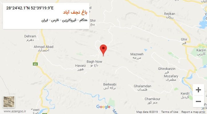 روستای باغ نجف آباد بر روی نقشه
