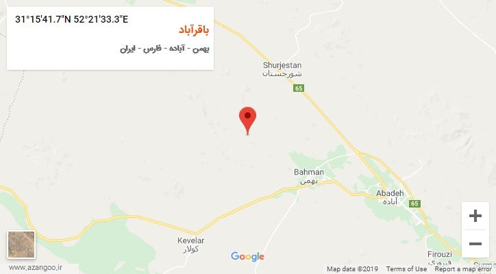 روستای باقرآباد بر روی نقشه