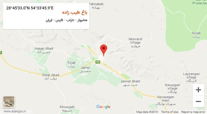 روستای باغ طیب زاده بر روی نقشه