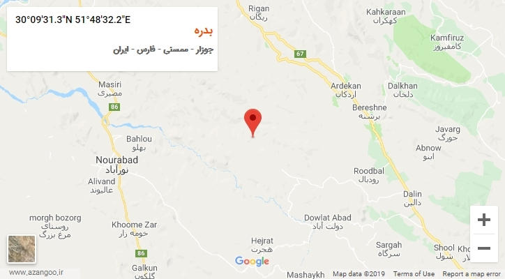 روستای بدره بر روی نقشه