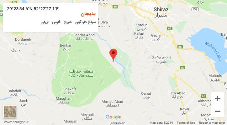 روستای بدیجان بر روی نقشه
