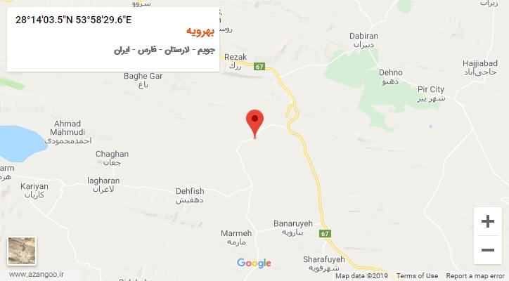 روستای بهرویه بر روی نقشه