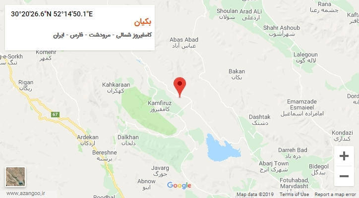 روستای بکیان بر روی نقشه