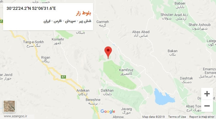 روستای بلوط زار بر روی نقشه