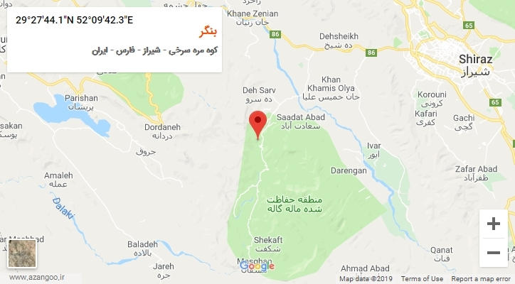 روستای بنگر بر روی نقشه