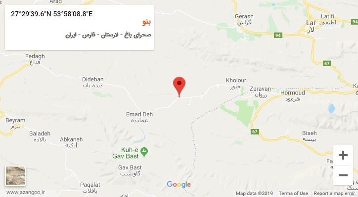 روستای بنو بر روی نقشه