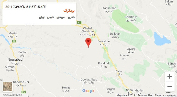 روستای بردترک بر روی نقشه